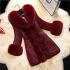 Women's Fur Faux Coat Women Long Autumn Winter High-end Imitation Rabbit Hair In The Section Outwear Female 6 Color 6XL B6 220928