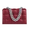 Luxurys handväskor kvinnors väskor mode vävd liten fyrkantig väska kedja diagonal korspås bärbar dam