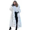 Womens Fur Faux Women Artificial Hooded Coat Autumn Winter Long Fashion Casual Thick Jacket 220926