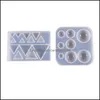 金型Irregar Geometry Sile Molds Round Triangle Cube Epoxy Resin Mods Jewelry Craft DIY Making Suppl