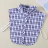 Bow Ties plaid Stand Fake Collars For Women Shirt verwijderbare revers valse afneembare blouse top nep kraagie