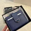 Coin Purse Card Bag Mini Wallet Lady Clutch Grain Cowhide Genuine Leather Hasp Triangle Decoration Internal Card Letter Print2749