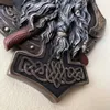 Декоративные предметы статуи 95AA Viking Berserker Double Axe Plaque Straque State Ornament Ointage Warrior Valhalla стены