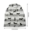 Beretten Dachshund Muziek Noten Skullies Beanies vrouwen Men Winter Warm Slouchy Beanie Hat Wiener Badger Sausage Dog Knit Bonnet Cap Ski