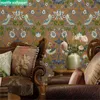 Wallpapers 0.53x10m Chinese style brown flower and bird pattern wallpaper living room bed dining TV sofa background wall paper L220927