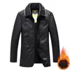 New Men Leather Jacket Velvet Stand Collar Warm Thick Mens Motorcycle PU Jackets Windbreaker Solid Outwear Coats Plus Size