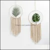 Taquestres Tapestres rame apanhador de sonho parede pendurada na mão de tapeçaria de tapeçaria decoração de decoração boho decoração Drop Drop Deliver dhrds