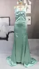 캐주얼 드레스 Wepbel v-neck 스파게티 스트랩 파티 파티 디너 드레스 외피 슬림 maxi 여자 섹시한 녹색 멜빵 백리스 저녁