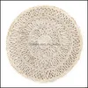 Mats Pads Placemats Limpiables Boho para mesa redonda Resistente al calor Sts Lugar rústico Granja Entrega de entrega 2021 Hogar Jardín Cocina Dhra5