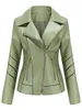 Femmes Cuir Faux Cuir Femmes Vestes Automne Hiver Noir Faux Cuir Femmes À Manches Longues Plus La Taille Fermeture Éclair De Base Manteau Col Rabattu Motor Biker Veste 220928