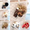 Mouse Design Car Keychain Favor Flower Bag Ciondolo Charm Gioielli Portachiavi Titolare per uomo Regalo Fashion PU Leather Animal Portachiavi Accessori 4 pezzi / set