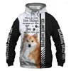 Sweats à capuche pour hommes Sweat-shirts pour hommes Chien de berger islandais Veste imprimée en 3D Hommes/femmes Harajuku Sweat à capuche unisexe décontracté Sweat-shirt streetwear