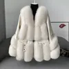 Femmes fourrure fausse fourrure manteau en cuir femmes luxe mode style court allinone peau de mouton hiver véritable jeunesse 220927