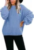 여자 티셔츠 솔리드 긴 슬리브 니트 크루 넥 버튼 스트레치 캐주얼 풀오버 스웨터