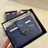 Oryginalny skórzany portfel karty torebka męskie portfele kobiety torebki nuta komora zamka kieszonkowa mini sprzęgło trójkąt mody 5a 278J