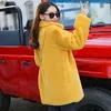 Womens Fur Faux Winter Women High Quality Rabbit Coat Luxury Loose Lapel Over Thick Warm Plus Size Female Plush S 220927