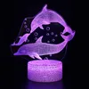 LED BASE Nachtlichten Shark Dolphin Mermaid 3D Light Decoratielamp 16 kleuren met externe USB -kabel