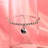 Anklets Gold Silver Color Crystal Chain Yin Yang Shiny Rhinstone Ankle Bracelets For Women Beach Sandals Foot Jewelry On The Leg