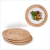 Mats Pads 4Pcs Woven Placemats Wicker Round For Dining Table - Water Hyacinth Tables Drop Delivery 2021 Home Garden Kitchen Bar Dec Dhxzb