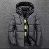 Piumino da uomo Parka White Duck Jacket Uomo Inverno caldo tinta unita Cappotti con cappuccio Parka spesso Giacche da uomo Cappotto da esterno 220928