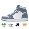 Basketball Shoes Mens Trainers Women Sneakers Blue Green Stealth Shadow Linen 2022 With Box Jumpman 1 1S Rebellionaire Banned Patent Bred