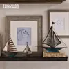 Decorative Objects Figurines Home Decor Retro Sailboat Model For Interior Living Room Office Decoration Ornaments Iron Boat Figurine Sculpture Gift 220928