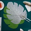 Mats kuddar pvc bra ihåliga unika blad placemat dekor 4 färger bord pad icke-halk för hem droppleverans 2021 trädgård kök dinin dhpc0