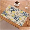 Mats Pads Colore Tampone in cotone in legno Ristorante Strofinaccio Ciotola Tappetino per tazza Linee alimentari occidentali Materiale in lino Home Insating Drop Delivery 202 Dhz2N