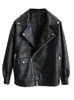 Women's Leather Faux FTLZZ Autumn Women Jacket Motorcycle Black Loose BF Outwear 220928