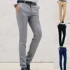 Costumes pour hommes Slim Fit Great Mid Taist Straight Men Suit Pant Breathable Winter pantalon Long pour sortir ensemble