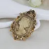 Retro Frame Lady Head Portrait Brooch Pin Fashion Business Suit Tops Corsage Rhinestone Brooches Fashion Jewelry