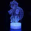 Nachtlichter mit LED-Sockel, Hai, Delfin, Meerjungfrau, 3D-Licht, Dekorationslampe, 16 Farben, mit Fernbedienung, USB-Kabel