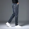 メンズジーンズ秋のヴィンテージストレッチライトブルーコットンスモールストレートビジネス韓国デニムパンツ男性ブランドプラスサイズ2840 220928
