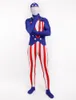 Halloween Cosplay Vereinigte Staaten Flagge lustige Catsuit Kostüm Lycar Spandex Body Zentai Anzug Bühne Kostüme Club Party Overall