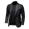 Skórzana sztuczna kurtka dla męskiej kurtki Business Fashion wegańskie szczupły dopasowanie pu dla mężczyzn S5XL 220927