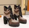 2022 Klassischer Chelsea-Stiefel für Damen, Beaubourg-Stiefelette, Kampfstiefel aus echtem Leder, Jacquard-Textil-Schnürstiefel, klobige Stiefel mit Box 330