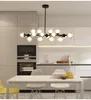 Pendant Lamps Modern Glass Led Chandelier Black For Living Room Study Bedroom Lighting Lights