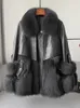 Pelle da donna Ecopelle Giacche da donna in pelliccia giacca in vera pelle da donna invernale in pelle di pecora tutto in uno piumino cappotto di lusso da donna 220928