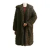 Womens Fur Faux Women Winter Thick Coat Jacket Long Sleeve Turn Collar Outwear Ladies Lamb Wools Overcoat 220927