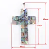 New Zelanian Abalone Shell Pearl Gem Stone Cross Bead Collana con ciondolo gioielli N3375