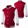 Mens Jackets Hoodies Boy Baseball Fashion Design Wine Red Slim Fit College Varsity Harajuku Sweatshirt 220928