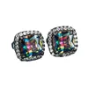 Stud Earrings Creative Design Fashion Temperament Women's Multicolor Diamond Four Prongs Jewelry Gifts Accessories