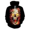 Hoodies masculins 2022 Sweure ￠ capuche 3D Skull Digital Printing Men / Women Street Fashion Automne et Hiver