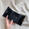 Exquisite Metal Buckle Wallets Unisex Genuine Leather Purses Interior Slot Pocket Short Money Clips With Box