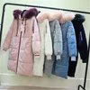 Women's Trench Coats Winter Big Size Female Cotton Parkas Fur Collar Warm Coat Large Women Costumes Hooded Long Overcoat J837