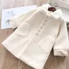 Coat Girls Autumn and Winter Mink Velvet Thickened Jacket Fashion Clothing Children Long Woolen Solid Color 2 11T 220927