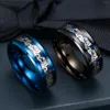 Cluster Anneaux De Mode Dragon Anneau Femme Pour Hommes De Luxe Bijoux Fierté Partie Bleu Noir Serpent Homme Cadeaux L'année