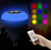 E27 12W LED RGB BULB اللاسلكي Bluetooth Speaker Music تشغيل الصوت المصباح المصباح الصوتية قابلة للضمان RGBW مع التحكم عن بُعد