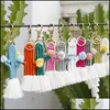 Keychains Rame Cactus Keychain Handmade Knitted Cotton Thread Wrapped Tassel For Women Fashion Boho Style Boutique Jewelry Drop Deliv Dhrdc