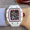Watches Wristwatch Luxury Richa Milles Designer Men's hela automatiska mekaniska klockor Ceramic Hollow Out Personaliserad bandkalender
